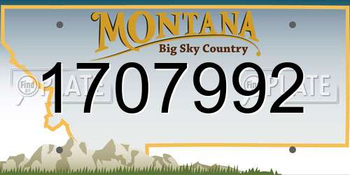 1707992 Montana License Plate