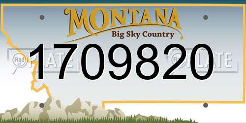 1709820 Montana License Plate