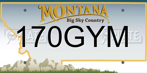 170GYM Montana License Plate
