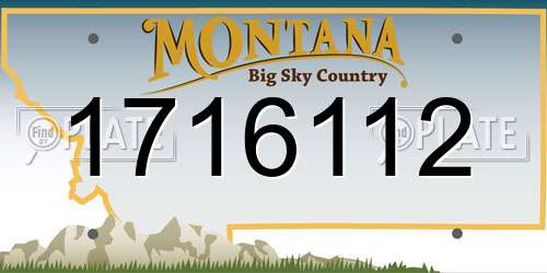 1716112 Montana License Plate