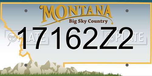 17162Z2 Montana License Plate