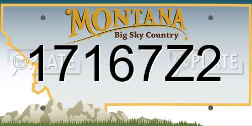 17167Z2 Montana License Plate