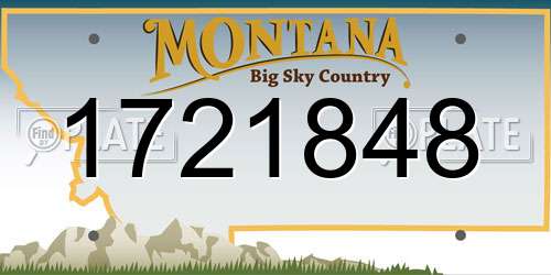 1721848 Montana License Plate