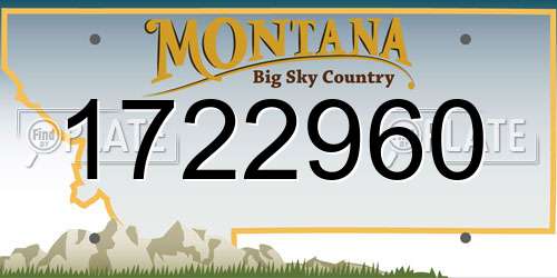 1722960 Montana License Plate
