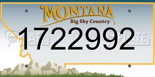 1722992 Montana License Plate