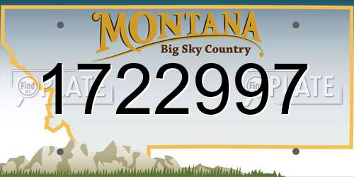 1722997 Montana License Plate