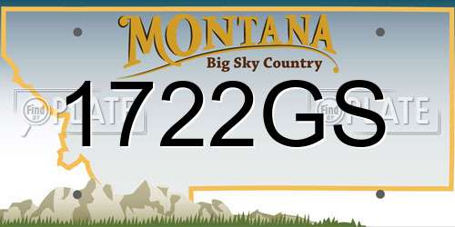 1722GS Montana License Plate