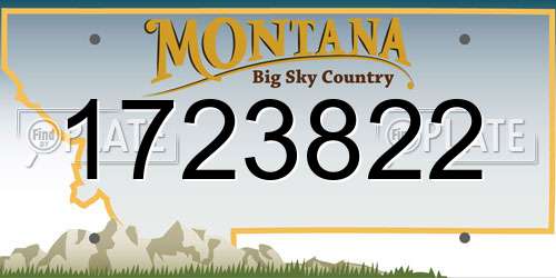 1723822 Montana License Plate