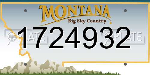 1724932 Montana License Plate