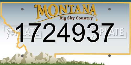 1724937 Montana License Plate