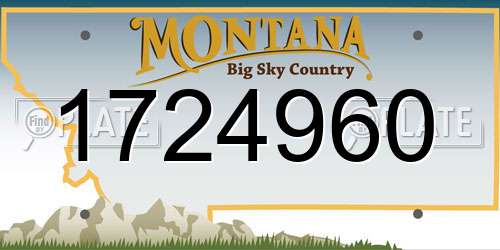 1724960 Montana License Plate