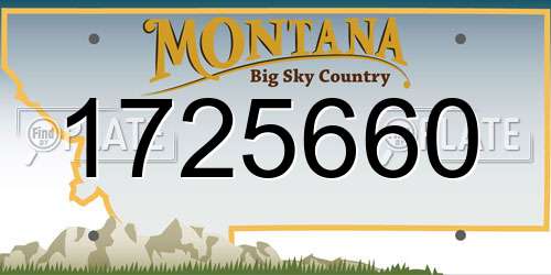 1725660 Montana License Plate