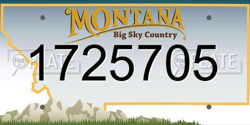 1725705 Montana License Plate