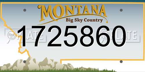 1725860 Montana License Plate