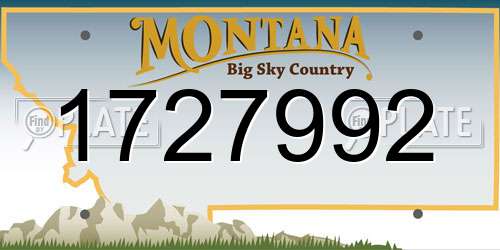 1727992 Montana License Plate