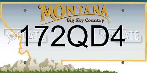 172QD4 Montana License Plate