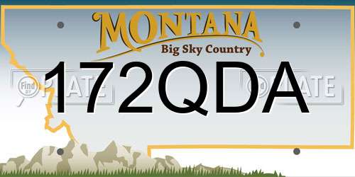 172QDA Montana License Plate