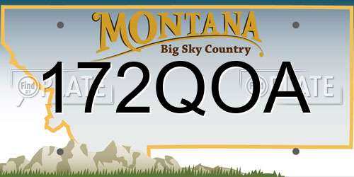 172QOA Montana License Plate