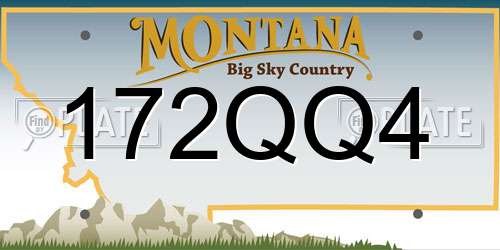 172QQ4 Montana License Plate