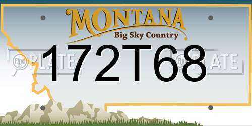 172T68 Montana License Plate
