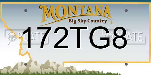 172TG8 Montana License Plate