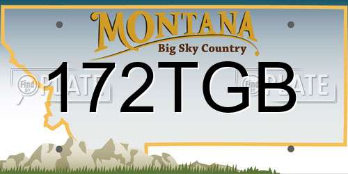 172TGB Montana License Plate