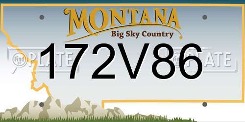 172V86 Montana License Plate