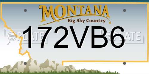 172VB6 Montana License Plate
