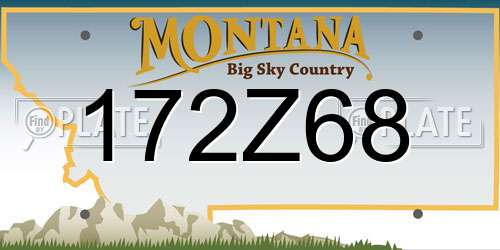 172Z68 Montana License Plate