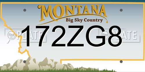 172ZG8 Montana License Plate