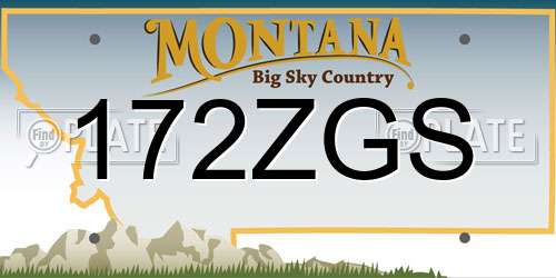 172ZGS Montana License Plate