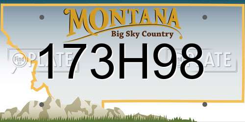 173H98 Montana License Plate