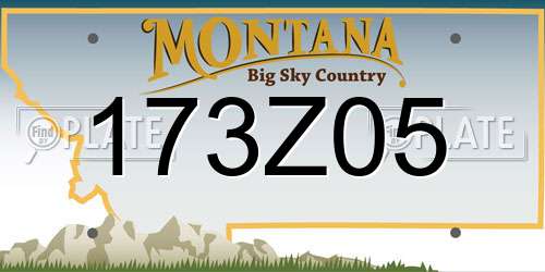 173Z05 Montana License Plate