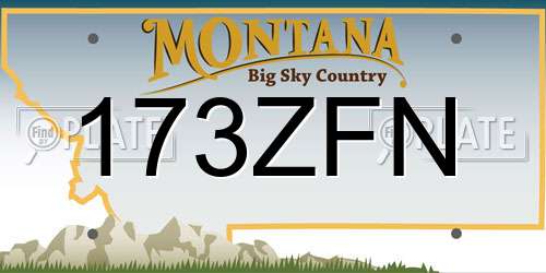 173ZFN Montana License Plate