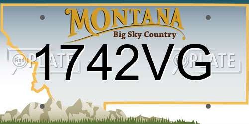 1742VG Montana License Plate