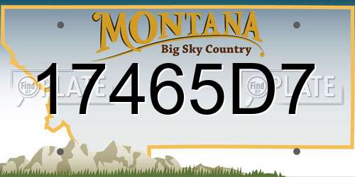 17465D7 Montana License Plate