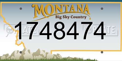 1748474 Montana License Plate