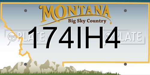 174IH4 Montana License Plate