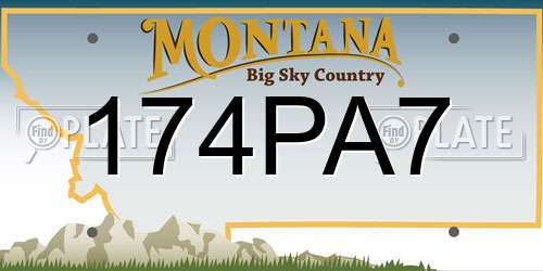 174PA7 Montana License Plate