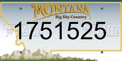 1751525 Montana License Plate