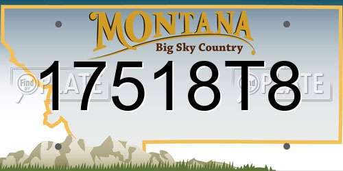 17518T8 Montana License Plate