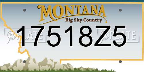 17518Z5 Montana License Plate