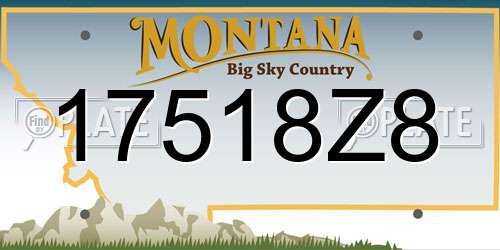 17518Z8 Montana License Plate