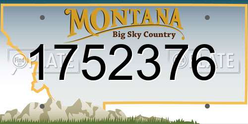 1752376 Montana License Plate