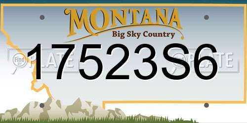 17523S6 Montana License Plate