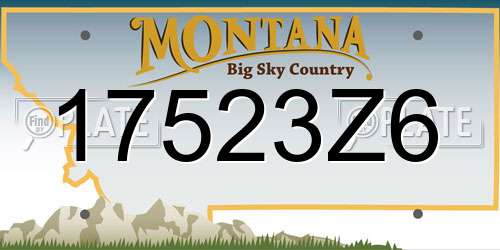 17523Z6 Montana License Plate