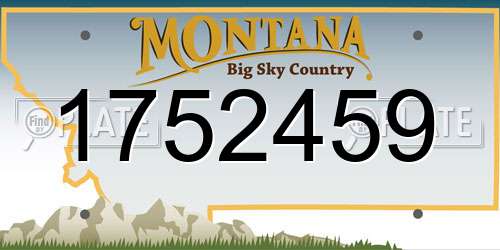 1752459 Montana License Plate