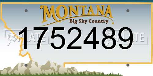 1752489 Montana License Plate