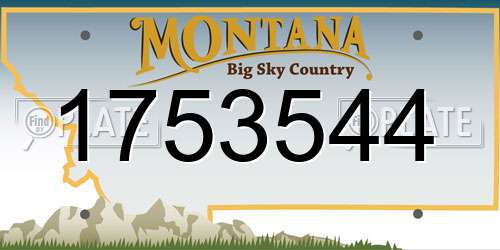 1753544 Montana License Plate