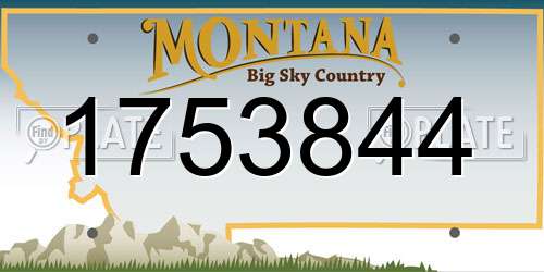 1753844 Montana License Plate